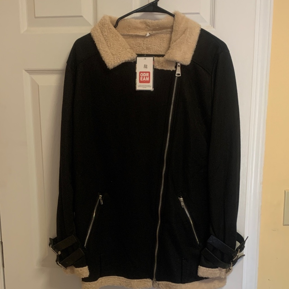Black and Tan Shearling Jacket
